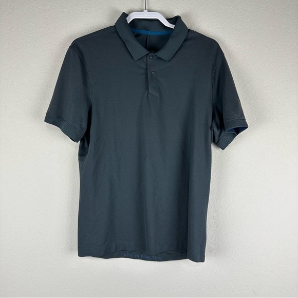 Lululemon Men’s Gray Short Sleeve Polo Shirt Size Medium - Picture 1 of 5